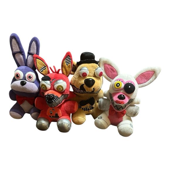 Five Nights At Freddys Collectible Plush Lot of 4 (Freddy, Bonnie, & Foxy) - Picture 1 of 5